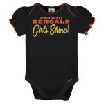 NFL Cincinnati Bengals 3 Pack Short Sleeve Bodysuit, White/Black/Pink Cincinnati Bengals, 18 Months