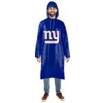 NFL New York Giants Waterproof Rain Poncho for Adults, Sporty Rain Poncho for Men and Women, with Elastic Sleeves and Drawstring Hood, Rain Coat for Rainy Weather. Ftbl Rain Jacket