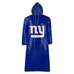 NFL New York Giants Waterproof Rain Poncho for Adults, Sporty Rain Poncho for Men and Women, with Elastic Sleeves and Drawstring Hood, Rain Coat for Rainy Weather. Ftbl Rain Jacket