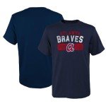 MLB Kids Youth 8-20 Cooperstown Distressed Throwback Logo Team T-Shirt (US, Numeric, 10, 12, Regular, Atlanta Braves - Navy)