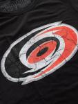 Calhoun NHL Surf & Skate Women's Distressed Print Fitted Crew Neck Premium T-Shirt (Carolina Hurricanes, Large)