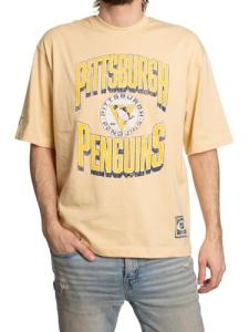 Calhoun NHL Surf & Skate Mens Garment Dyed Vintage Boxy Fit Oversized Soft Retro T-Shirt (Pittsburgh Penguins, X-Large)