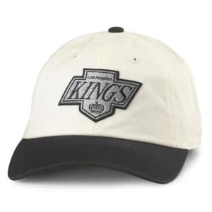 AMERICAN NEEDLE Los Angeles Kings Officially Licensed NHL Blue Line Adjustable Snapback Baseball Hat, Ivory/Black (EM004A-LAK-IBLK)