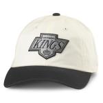 AMERICAN NEEDLE Los Angeles Kings Officially Licensed NHL Blue Line Adjustable Snapback Baseball Hat, Ivory/Black (EM004A-LAK-IBLK)