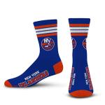 For Bare Feet NHL New York Islanders 4 Stripe Deuce Crew Sock Team Color MEDIUM