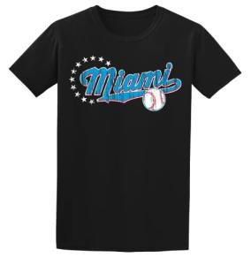 J2 Sport Miami Baseball T-Shirt – Men & Women Short Sleeve T Shirt Tee Tshirt