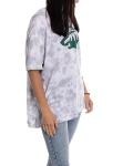 Calhoun NHL Womens Oversized Loose Fit Drop Shoulder Tie Dye Crewneck Short Sleeve T-Shirt (Minnesota Wild, Small/Medium)