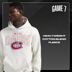 GAME 7 x NHL Men's Officially Licensed Long Sleeve Pullover Hoodie Fleece Sweatshirt Oatmeal