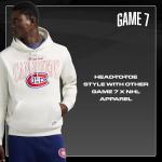 GAME 7 x NHL Men's Officially Licensed Long Sleeve Pullover Hoodie Fleece Sweatshirt Oatmeal