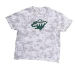 Calhoun NHL Womens Oversized Loose Fit Drop Shoulder Tie Dye Crewneck Short Sleeve T-Shirt (Minnesota Wild, Small/Medium)