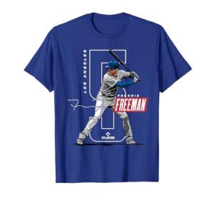 License Champs Freddie Freeman | Los Angeles Baseball Players | MLBFRE3002 T-Shirt, Small, Blue