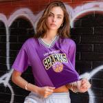 Ultra Game WNBA Official Womens Super Soft Mesh Crop Top T-Shirt, Seattle Storm, Team Color, X-Large