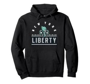 WNBA New York Liberty Meshed Out Pullover Hoodie, Adult Unisex, Black, X-Large