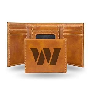 Rico Industries NFL Football Washington Commanders Brown Laser Engraved Faux Leather Trifold
