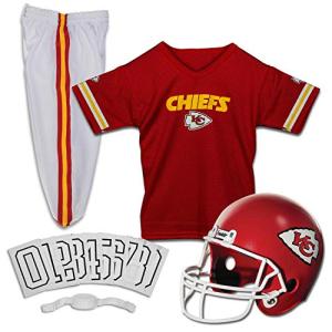 Kansas City Chiefs Youth NFL Deluxe Helmet and Uniform Set (Medium)