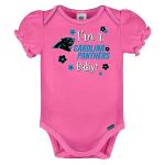 NFL Carolina Panthers 3 Pack Short Sleeve Bodysuit, Black/White/Pink Carolina Panthers, 3-6M