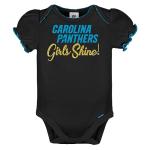 NFL Carolina Panthers 3 Pack Short Sleeve Bodysuit, Black/White/Pink Carolina Panthers, 3-6M