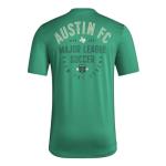 adidas Men's Austin FC MLS Short Sleeve T-Shirt, Green Small Logo, X-Large