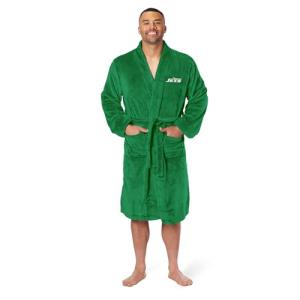 Northwest NFL New York Jets Retro Adult Unisex Silk Touch Bathrobe, Large/X-Large, Green, Officially Licensed Loungewear, Soft Plush Polyester