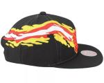 Mitchell & Ness Calgary Flames Brush Snapback Adjustable Hat Cap - Black