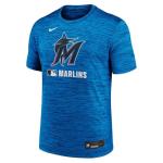 Nike Men's MLB Collection Velocity Dri-Fit T-Shirt (US, Alpha, Large, Regular, Regular, Blue, Miami Marlins)