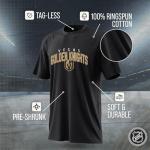 Wright & Ditson NHL Adult Powerplay Heathered Unisex T-Shirt - 100% Cotton - Tagless and Comfortable (Las Vegas Golden Knights - Black Heather, X-Large)