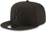 New Era MLB 9FIFTY Black Black Primary Logo Team Adjustable Snapback Hat Cap One Size Fits All - Kansas City Royals Black