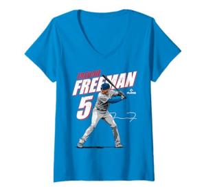 Womens Freddie Freeman | Los Angeles Baseball Players | MLBFRE3001 V-Neck T-Shirt