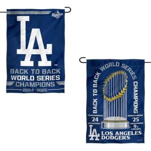 Los Angeles Dodgers 2025 Back to Back World Champions Series Double Sided Garden Flag
