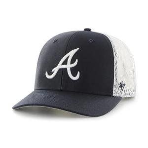 '47 MLB Trucker Snapback Adjustable Hat, Adult One Size Fits All (as1, Alpha, one_Size, Atlanta Braves, One Size)