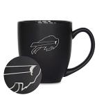 Rico Industries NFL Football Buffalo Bills Main 15oz Laser Engraved Matte Black Ceramic Bistro Mug - For Hot or Cold Drinks