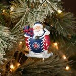 FOCO - MLB 4" Baseball Sleigh Resin Xmas Christmas Holiday Tree Hanging Ornament (Chicago Cubs)