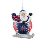 FOCO - MLB 4" Baseball Sleigh Resin Xmas Christmas Holiday Tree Hanging Ornament (Chicago Cubs)
