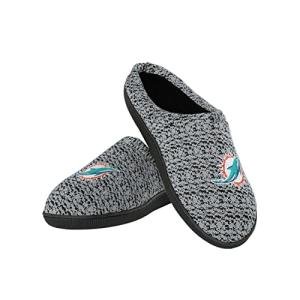 FOCO NFL Miami Dolphins Men's Poly Knit Cup Sole Slipper, Team Color, Large (11-12)
