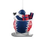 FOCO - MLB 4" Baseball Sleigh Resin Xmas Christmas Holiday Tree Hanging Ornament (Chicago Cubs)