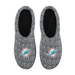 FOCO NFL Miami Dolphins Men's Poly Knit Cup Sole Slipper, Team Color, Large (11-12)