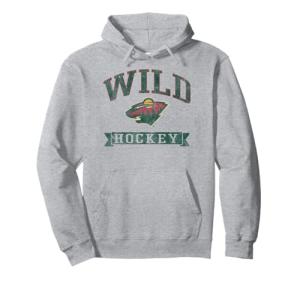 Minnesota Wild Vintage Hockey Gray Officially Licensed Pullover Hoodie