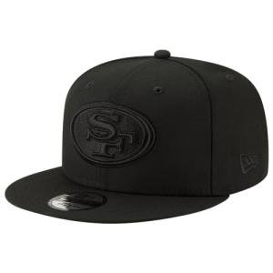 New Era NFL 9FIFTY Black On Black Adjustable Snapback Hat Cap One Size Fits All (San Francisco 49ers)