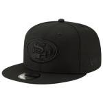 New Era NFL 9FIFTY Black On Black Adjustable Snapback Hat Cap One Size Fits All (San Francisco 49ers)
