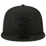 New Era NFL 9FIFTY Black On Black Adjustable Snapback Hat Cap One Size Fits All (San Francisco 49ers)