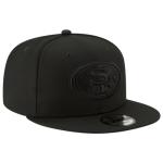 New Era NFL 9FIFTY Black On Black Adjustable Snapback Hat Cap One Size Fits All (San Francisco 49ers)
