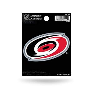 Rico Industries NHL Hockey Carolina Hurricanes Short Sport Decal 3.75" x 4.75" Die Cut Team Logo Short Sport Decal