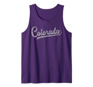 Colorado Baseball Fan Vintage Rocky Mountains Tank Top