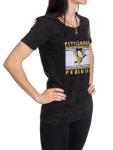 Calhoun NHL Womens Acid Wash Round Neck Block Logo T-Shirt (Pittsburgh Penguins, Large)