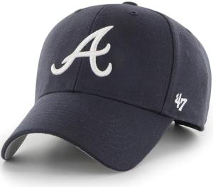47 MLB Team Color Primary Logo MVP Adjustable Hat, Adult One Size Fits All - Atlanta Braves - Navy