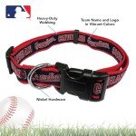 MLB Cleveland Guardians Licensed PET Collar, Medium - Heavy-Duty, Strong, and Durable Dog Collar. Available in 30 Baseball Teams and 4 Sizes
