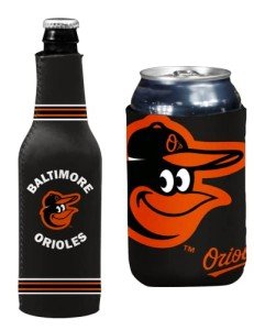 MLB Baseball Can & Bottle Holder Insulator Beverage Cooler (Baltimore Crest/Logo (Orioles))