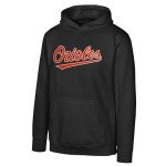 Outerstuff MLB Kids Youth 4-20 Official Wordmark Logo Fleece Lined Pullover Hoodie Sweatshirt (Size 10-12, Regular, Baltimore Orioles - Black)