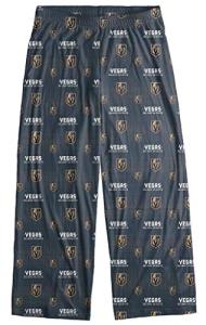FOCO Vegas Golden Knights Scatter Pattern Men’s Lounge Pajama Pants Size Large 38-40 – Officially Licensed Sleepwear with Elastic Waist and Pockets – Great Fan Gift