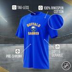 Wright & Ditson NHL Adult Game Day Unisex T-Shirt - 100% Cotton - Tagless Short Sleeve Hockey Tee - Comfortable & Lightweight (Buffalo Sabres - Royal, X-Large)